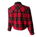 Vintage Howard Wolf Dallas Tarten Plaid Boucle Double Breasted Crop Jacket, Sz 8 Red Photo 3