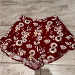 Charlie Holiday Red Floral High Waist Flowy Shorts Photo 0