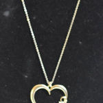 Source Unknown Classic Open Heart "Love" 1.5" Pendant Silver/Gold Tones 18" Casual Necklace Photo 0