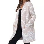 Frye (NWT) Tan White Aztec Southwest  
Open Cardigan Sweater XL Photo 1