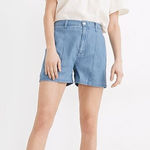 Madewell  Light Wash Pintuck‎ Denim Shorts Photo 0