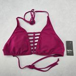 Mossimo Purple Padded Cutout Halter Tie Plunge Bikini Bralette Swim Top S Small Photo 0