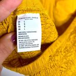 American Eagle  Mustard Yellow Cropped Eyelet Smocked Halter Bustier Top Photo 6