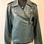 VICI NWT Skies Are Blue Faux Leather Biker Leather Jacket Jade Green Size XL Photo 4