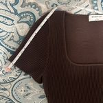 Aritzia Babaton | Sculpt Knit Squareneck Brown Cropped Top (Size S)- NWOT Photo 8