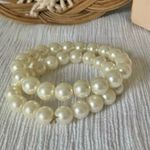 Set of Two Pearl Bracelets Vintage “Orillia” Stretch Bauble Classic Feminine White Photo 4