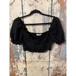 ASTR the Label Women's Feronia Top, black crop top, size Medium Photo 4