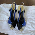 Ash  Court Shoes all Leather Tricolor Heels Taper size EU 39 leather sole . Photo 3
