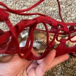 breckelle's Womens Like New Breckelle Red Suede Galdiator Lace Up Stileto High Heels Photo 5