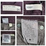 Rag and Bone /JEAN The Skinny Jeans 26 Denim Slim Bodycon Wine Burgundy Oxblood Photo 6