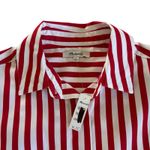 Madewell Women's Red and White Poplin Straight Hem Casual Button Up Shirt XS Photo 3