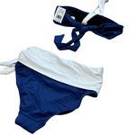 Ralph Lauren LAUREN Bel Aire Bandeau Halter Bikini Top High-Waist Bottom Navy XS Photo 6