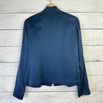 Ellen Tracy Company Zip Jacket Women's Sz 12P Silk Blue Office Quiet Luxury Photo 3