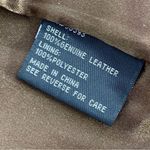 Pamela McCoy Metallic Leopard Print Leather Coat Brown Gold 1X‎ Zipper Front Photo 11