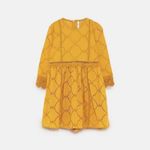 ZARA Golden Lace Long Sleeve Romper Photo 1