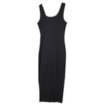 Pretty Little Thing  Dress Womens US 0 Black Ribbed Button Front Bodycon Midi Tank Photo 2