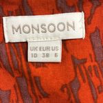 Monsoon Elegant Red and Gray tie waist side pockets Women's Dress Photo 7