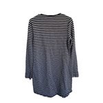 Ralph Lauren Lauren Navy & White Stripe Shift Dress Sz M Nautical French Terry Photo 3