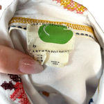 Anthropologie  County Fair Top Blouse Embroidered Floral Button Down White Size 0 Photo 6