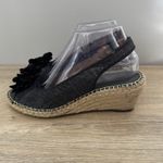 Clarks  Artisan Shoes Women 7 1/2 M Blue Hessian Wedge Sandals Flower Boho Preppy Photo 1