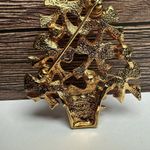 Avon Christmas Tree Rhinestone Blue AB Aurora Borealis Brooch Pin Gold Tone NWOT Photo 9