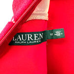 Ralph Lauren Lauren  size 12 sleeveless red dress overlay lined hidden rear‎ zip Photo 4