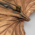 Vintage Textured Copper Maple Tree Leaf Brooch/Pin Fall Fashion Brown Photo 5