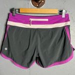 Lululemon  Groovy Run Shorts Women 4 Gray Violet Zip Pocket Inner Briefs Wicking Photo 1