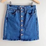 Madewell Stretch Denim Straight Miniskirt Button Front, Size 25 Photo 1