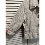 Carole Little 3/4 Sleeve Big Button Tan/Ivory Jacket Size Small Pleated Boho Tan Photo 3