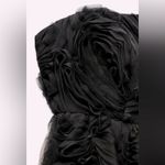 ZARA Black Structured Floral Mini Dress Photo 3