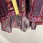 Venus Boho Patchwork Cold Shoulder Dress Large Floral Mixed Print Sheer Festival Purple Photo 3