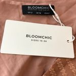 Bloomchic  Geometric Mesh Surplice Neck Belted Ruffles Blouse Sheer Pink 12 Photo 5