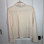 J.Crew Women's Medium Long Sleeve Polo Shirt V-Neck Cream Photo 4
