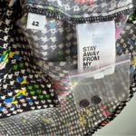 Essentiel Antwerp Wabie Ruffle Collar Shirt in Black White Multi Print Size 10 Photo 6