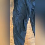 Norma Kamali Black Cotton Convertible Cargo Pants Adjustable Length Sz 8 *HOLE Photo 2