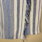Halogen NWT Women Faux Wrap Skirt 4 Blue Ivory Textured Striped Fringe Office Photo 5