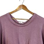 New In Women's Purple Striped Textured Waffle Knit Cropped Long Sleeve Top M Size M Photo 1