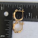 Small Rose Gold Filled D Ring Horse Bit Hoop Earrings Pink Photo 7