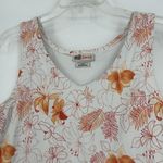 Faded Glory Vintage Y2K  Floral Tank Top White Orange Built In Bra Stretch Size M Photo 1