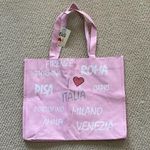 NEW I Love Italia Italy Medium Pink Tote Bag Shoulder Handbag Tourist City NWT Photo 0