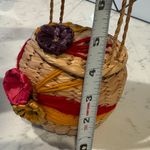 vintage handmade woven bucket basket purse bohemian coastal, or cottagecore mini Photo 10