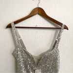 Free People NWT Womens Bodysuit Silver Sparks Fly Bodysuit Sequin Size Small Photo 3