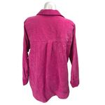 ZARA Pink Long Sleeve Corduroy Oversized Loose Pocket Button Up Shirt Top Size S Photo 1