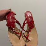 Prada Red Vintage Kitten Heel Sandals Heels Strappy Y2K going out  Photo 7