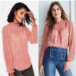 EUC BODEN Women’s Blouse Lined Floral Smocked Bib Size 6 Pink Photo 1