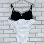 Frederick's of Hollywood  Y2K Black and White Corset with Built in Bra Size XL Photo 0