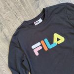 FILA Womens Terry Crewneck Sweatshirt-Black Candy Pink- Size Large Photo 2