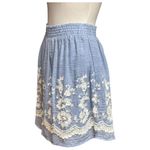 Emmelee  100% Cotton Floral Embroidered Lined Mini Skirt Small Photo 1