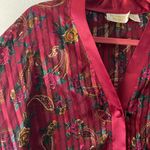 Victoria's Secret Vintage  Gold Label Satin Sheer Rose Print Robe Pajama Nightgown Photo 4
